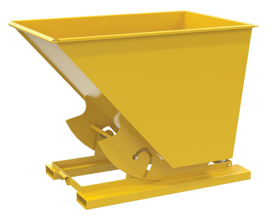 Vestil D-150-HD-NB-YEL Steel Heavy Duty No Bump & Dump Hopper 1-1/2 Cubic Yard 6,000 lb. Capacity Yellow