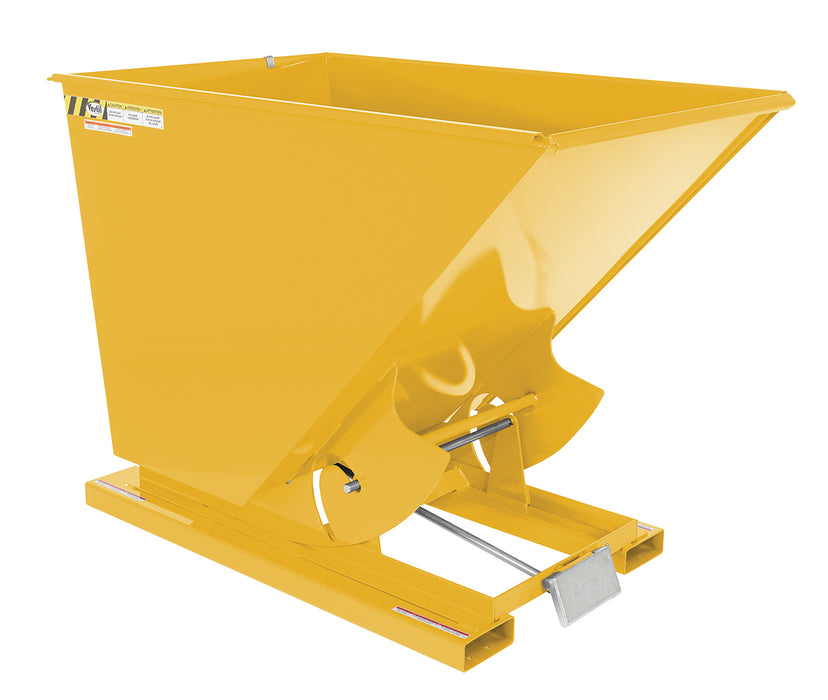Vestil D-150-HD-YEL Steel Heavy Duty Self Dumping Hopper 1-1/2 Cubic Yard 6,000 lb. Capacity Yellow