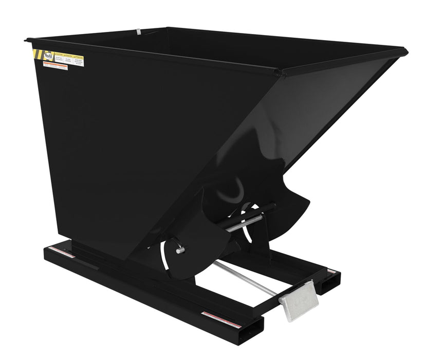 Vestil D-150-LD-BLK-SG Steel Light Duty Self Dumping Hopper 1-1/2 Cubic Yard 2,000 lb. Capacity Semi Gloss Black