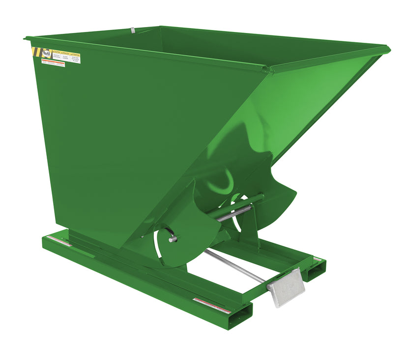 Vestil D-150-LD-GRN-T Steel Light Duty Self Dumping Hopper 1-1/2 Cubic Yard 2,000 lb. Capacity Green