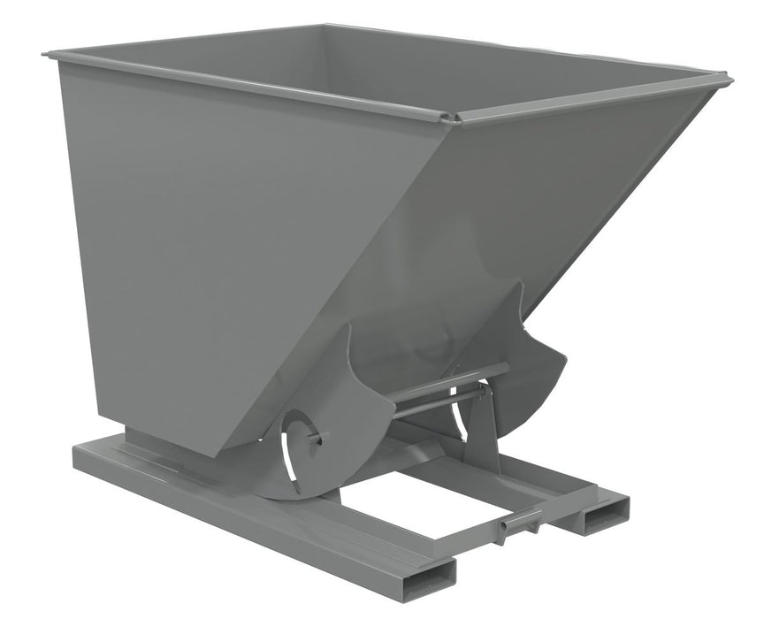 Vestil D-150-LD-NB-GY-SG Steel Light Duty No Bump & Dump Hopper 1-1/2 Cubic Yard 2,000 lb. Capacity Battleship Gray