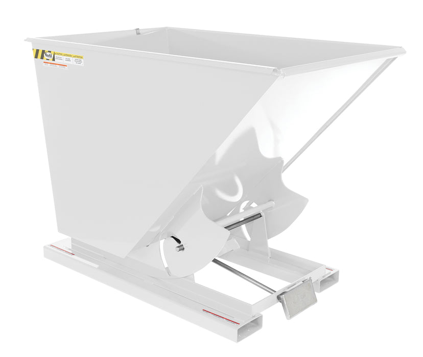 Vestil D-150-LD-WHT Steel Light Duty Self Dumping Hopper 1-1/2 Cubic Yard 2,000 lb. Capacity White