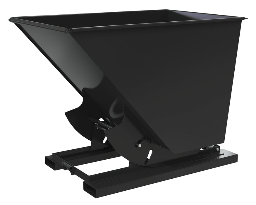 Vestil D-150-MD-NB-BLK-SG Steel Medium Duty No Bump & Dump Hopper 1-1/2 Cubic Yard 4,000 lb. Capacity Semi Gloss Black