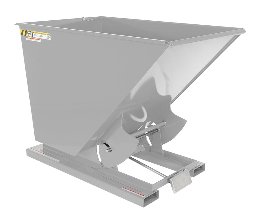 Vestil D-150-MD-SL Steel Medium Duty Self Dumping Hopper 1-1/2 Cubic Yard 4,000 lb. Capacity Silver Lining