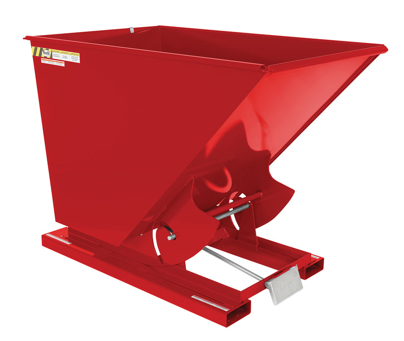 Vestil D-150-MD-SR Steel Medium Duty Self Dumping Hopper 1-1/2 Cubic Yard 4,000 lb. Capacity Soda Red