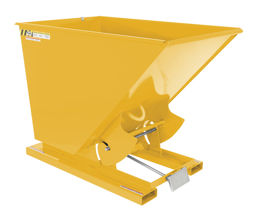 Vestil D-150-MD-YEL Steel Medium Duty Self Dumping Hopper 1-1/2 Cubic Yard 4,000 lb. Capacity Yellow