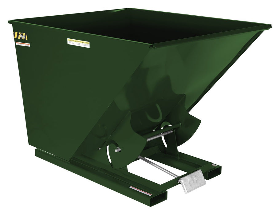 Vestil D-200-HD-GRN-H Steel Heavy Duty Self Dumping Hopper 2 Cubic Yard 6,000 lb. Capacity Hunter Green