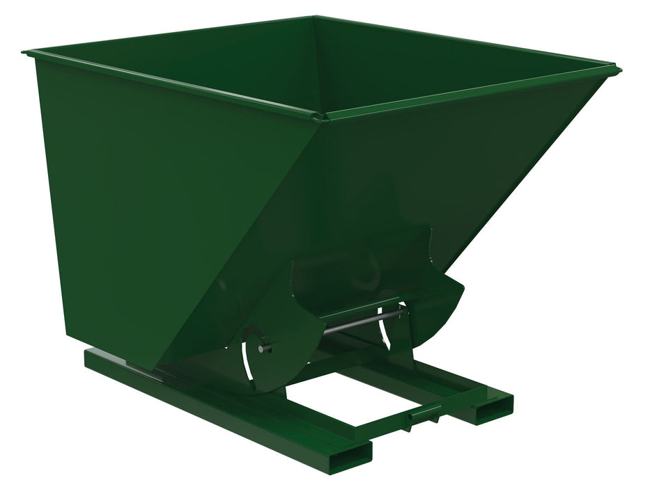Vestil D-200-HD-NB-GRN-H Steel Heavy Duty No Bump & Dump Hopper 2 Cubic Yard 6,000 lb. Capacity Hunter Green