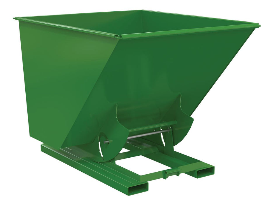 Vestil D-200-HD-NB-GRN-T Steel Heavy Duty No Bump & Dump Hopper 2 Cubic Yard 6,000 lb. Capacity Tractor Green