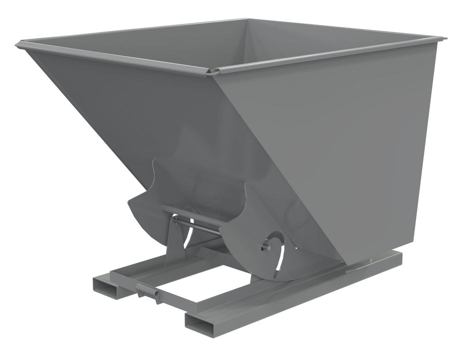 Vestil D-200-HD-NB-GY-SG Steel Heavy Duty No Bump & Dump Hopper 2 Cubic Yard 6,000 lb. Capacity Battleship Gray