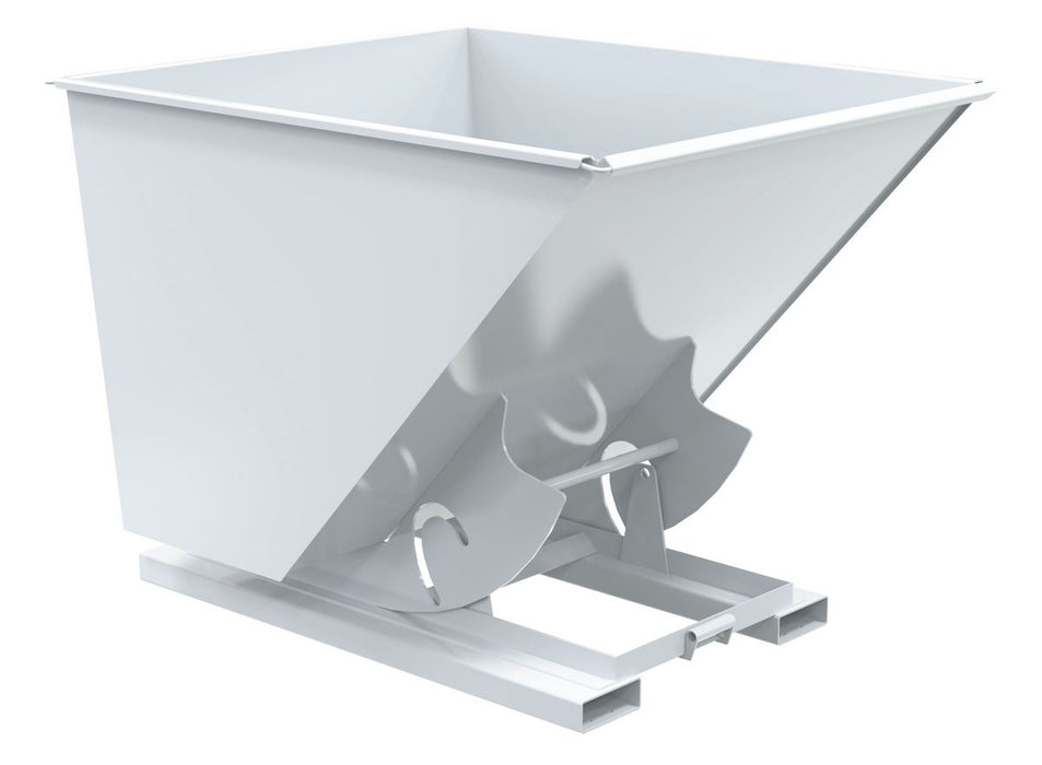 Vestil D-200-HD-NB-WHT Steel Heavy Duty No Bump & Dump Hopper 2 Cubic Yard 6,000 lb. Capacity White