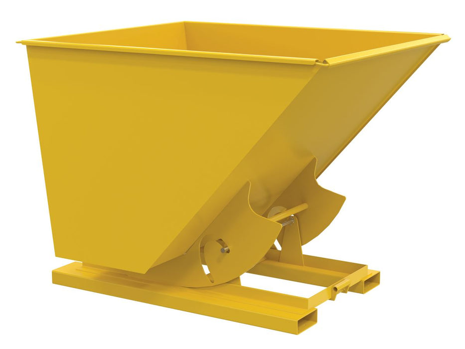 Vestil D-200-HD-NB-YEL Steel Heavy Duty No Bump & Dump Hopper 2 Cubic Yard 6,000 lb. Capacity Yellow