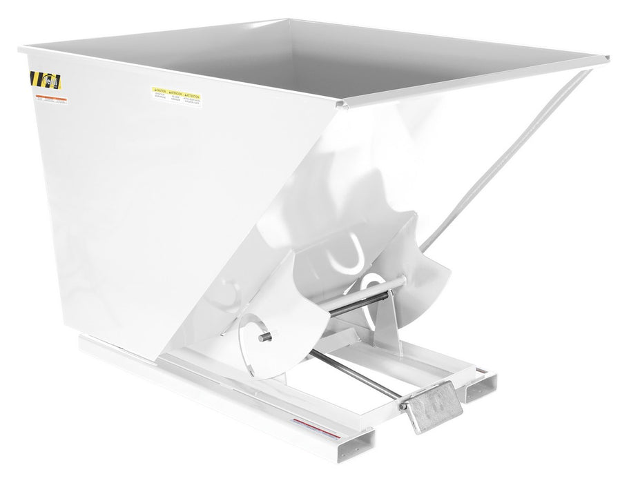 Vestil D-200-HD-WHT Steel Heavy Duty Self Dumping Hopper 2 Cubic Yard 6,000 lb. Capacity White
