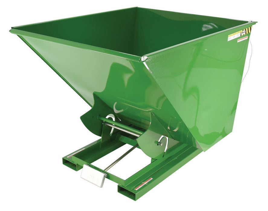 Vestil D-200-LD-GRN-T steel light duty self dumping hopper - view 2