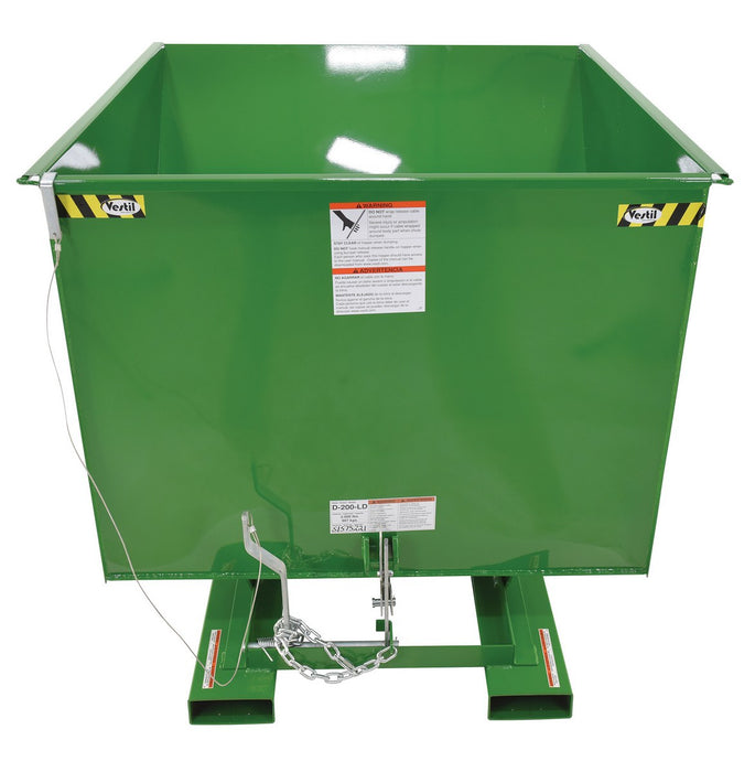 Vestil D-200-LD-GRN-T steel light duty self dumping hopper - view 4