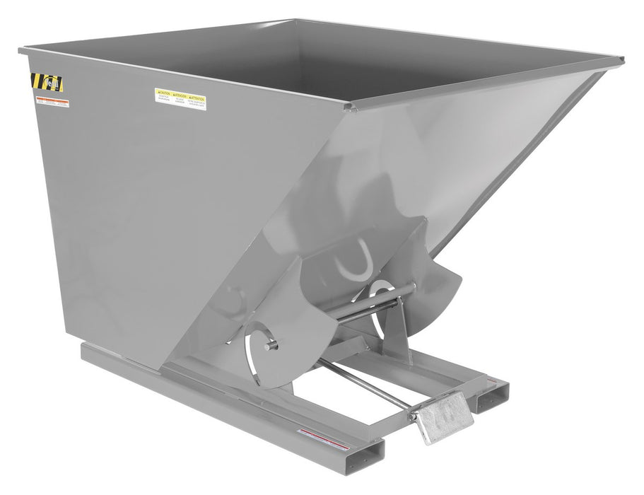 Vestil D-200-LD-GY-MG Steel Light Duty Self Dumping Hopper 2 Cubic Yard 2,000 lb. Capacity Machine Gray