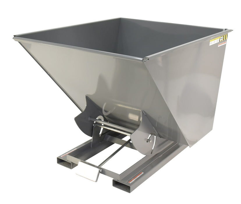 Vestil D-200-LD-GY-SG steel light duty self dumping hopper - view 2