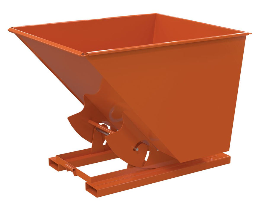 Vestil D-200-LD-NB-ORG-C Steel Light Duty No Bump & Dump Hopper 2 Cubic Yard 2,000 lb. Capacity Orange