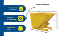 Vestil D-200-LD-NB-YEL steel light duty no bump & dump hopper feature overview 3