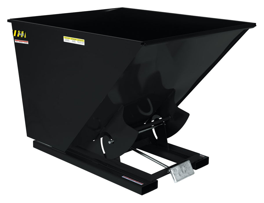 Vestil D-200-MD-BLK-SG Steel Medium Duty Self Dumping Hopper 2 Cubic Yard 4,000 lb. Capacity Semi Gloss Black