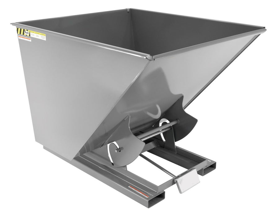 Vestil D-200-MD-GY-SG Steel Medium Duty Self Dumping Hopper 2 Cubic Yard 4,000 lb. Capacity Battleship Gray