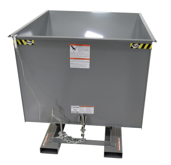 Vestil D-200-MD-GY-SG steel medium duty self dumping hopper - view 4