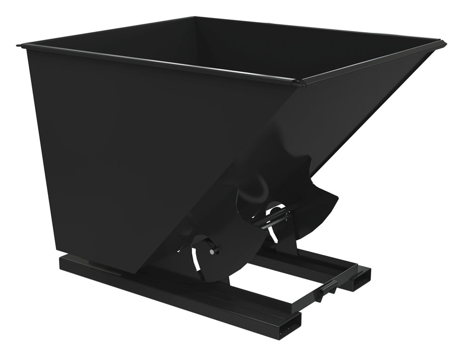 Vestil D-200-MD-NB-BLK-SG Steel Medium Duty No Bump & Dump Hopper 2 Cubic Yard 4,000 lb. Capacity Semi Gloss Black