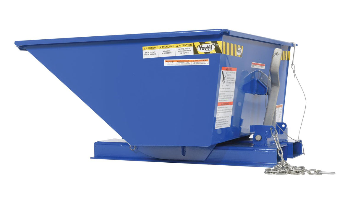 Vestil D-25-LD-LP Steel Low Profile Self Dumping Hopper .25 Cubic Yards 2,000 lb. Capacity Blue