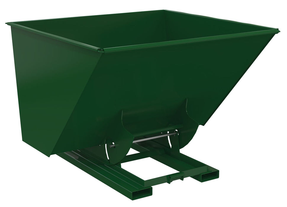 Vestil D-250-HD-NB-GRN-H Steel Heavy Duty No Bump & Dump Hopper 2-1/2 Cubic Yard 6,000 lb. Capacity Hunter Green