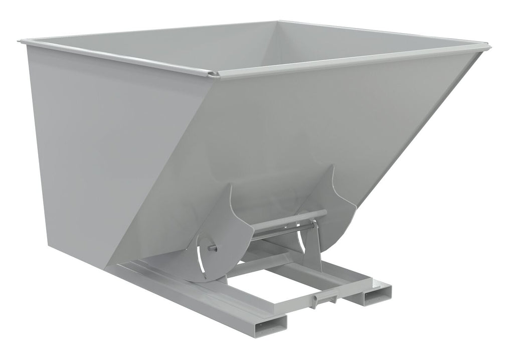 Vestil D-250-HD-NB-GY-MG Steel Heavy Duty No Bump & Dump Hopper 2-1/2 Cubic Yard 6,000 lb. Capacity Machine Gray