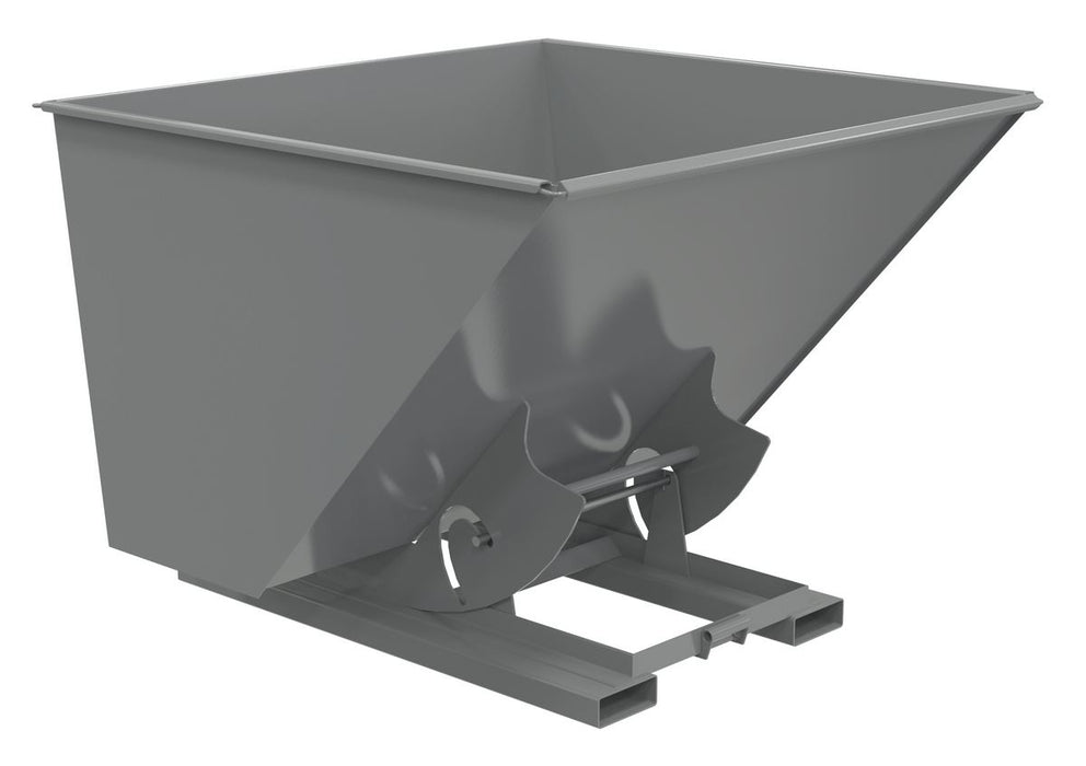 Vestil D-250-HD-NB-GY-SG Steel Heavy Duty No Bump & Dump Hopper 2-1/2 Cubic Yard 6,000 lb. Capacity Battleship Gray