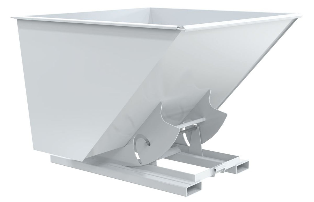 Vestil D-250-HD-NB-WHT Steel Heavy Duty No Bump & Dump Hopper 2-1/2 Cubic Yard 6,000 lb. Capacity White