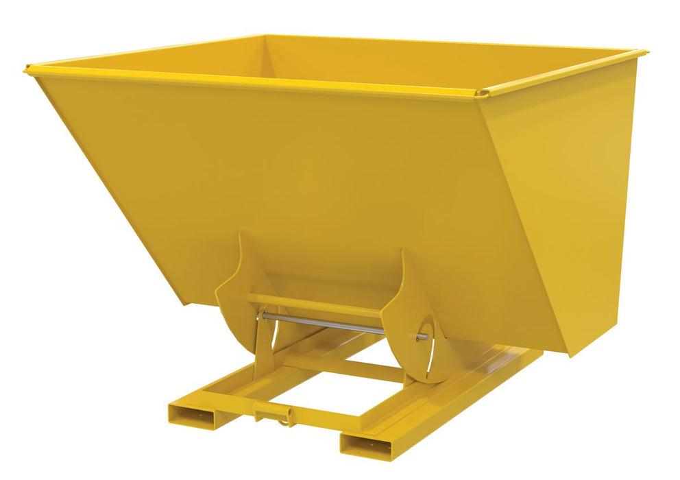Vestil D-250-HD-NB-YEL Steel Heavy Duty No Bump & Dump Hopper 2-1/2 Cubic Yard 6,000 lb. Capacity Yellow