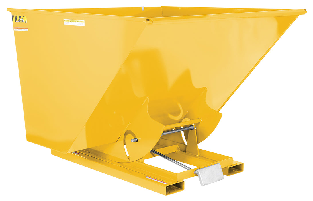 Vestil D-250-HD-YEL Steel Heavy Duty Self Dumping Hopper 2-1/2 Cubic Yard 6,000 lb. Capacity Yellow