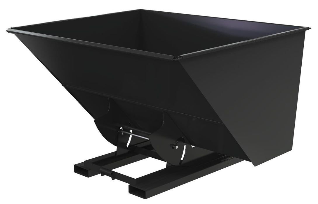 Vestil D-300-HD-NB-BLK-SG Steel Heavy Duty No Bump & Dump Hopper 3 Cubic Yard 6,000 lb. Capacity Semi Gloss Black