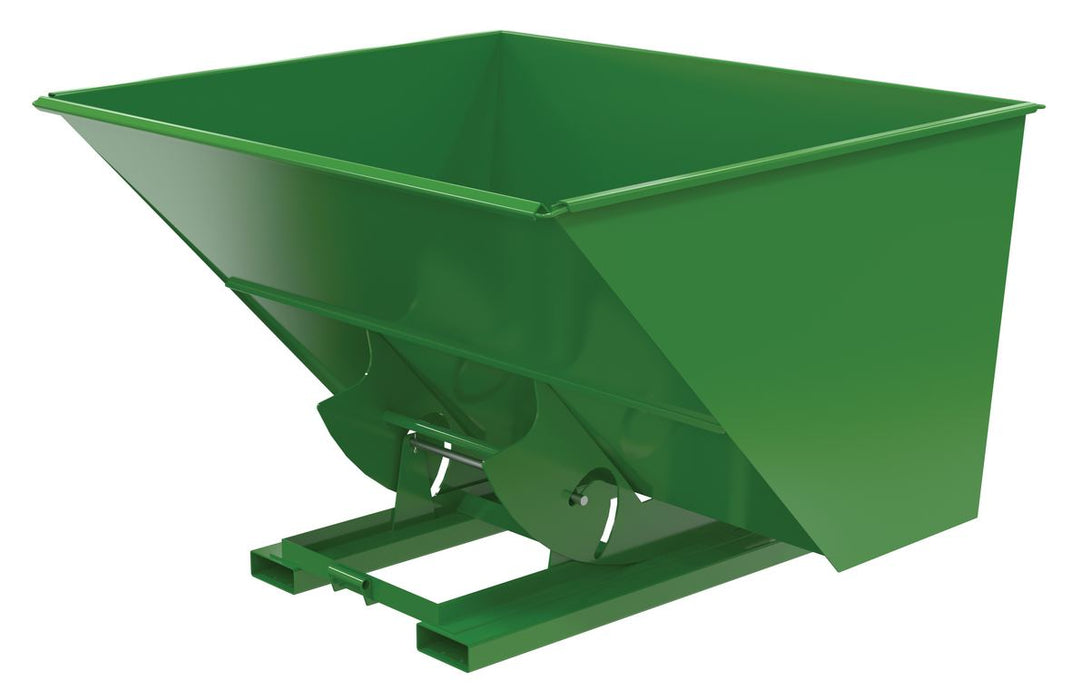 Vestil D-300-HD-NB-GRN-T Steel Heavy Duty No Bump & Dump Hopper 3 Cubic Yard 6,000 lb. Capacity Tractor Green