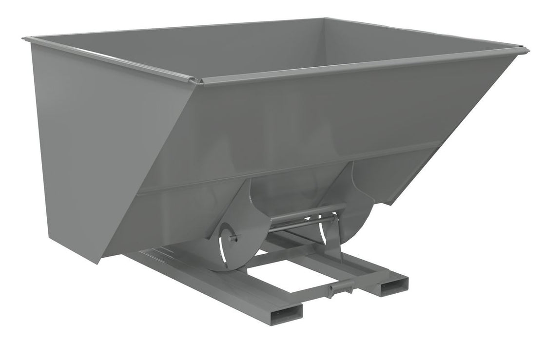 Vestil D-300-HD-NB-GY-SG Steel Heavy Duty No Bump & Dump Hopper 3 Cubic Yard 6,000 lb. Capacity Battleship Gray