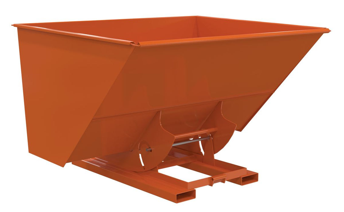 Vestil D-300-HD-NB-ORG-C Steel Heavy Duty No Bump & Dump Hopper 3 Cubic Yard 6,000 lb. Capacity Orange