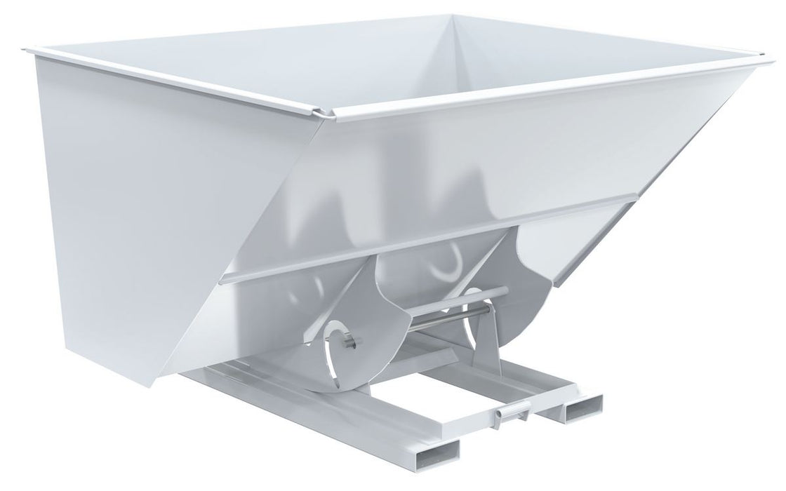 Vestil D-300-HD-NB-WHT Steel Heavy Duty No Bump & Dump Hopper 3 Cubic Yard 6,000 lb. Capacity White