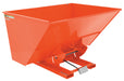 Vestil D-300-HD-ORG-C Steel Heavy Duty Self Dumping Hopper 3 Cubic Yard 6,000 lb. Capacity Orange