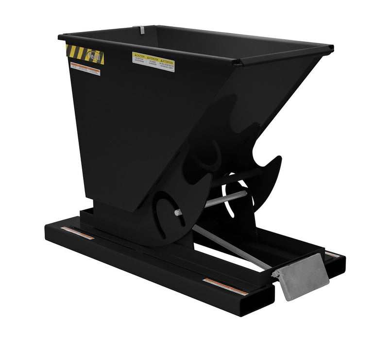 Vestil D-33-HD-BLK-SG Steel Heavy Duty Self Dumping Hopper 1/3 Cubic Yard 6,000 lb. Capacity Semi Gloss Black