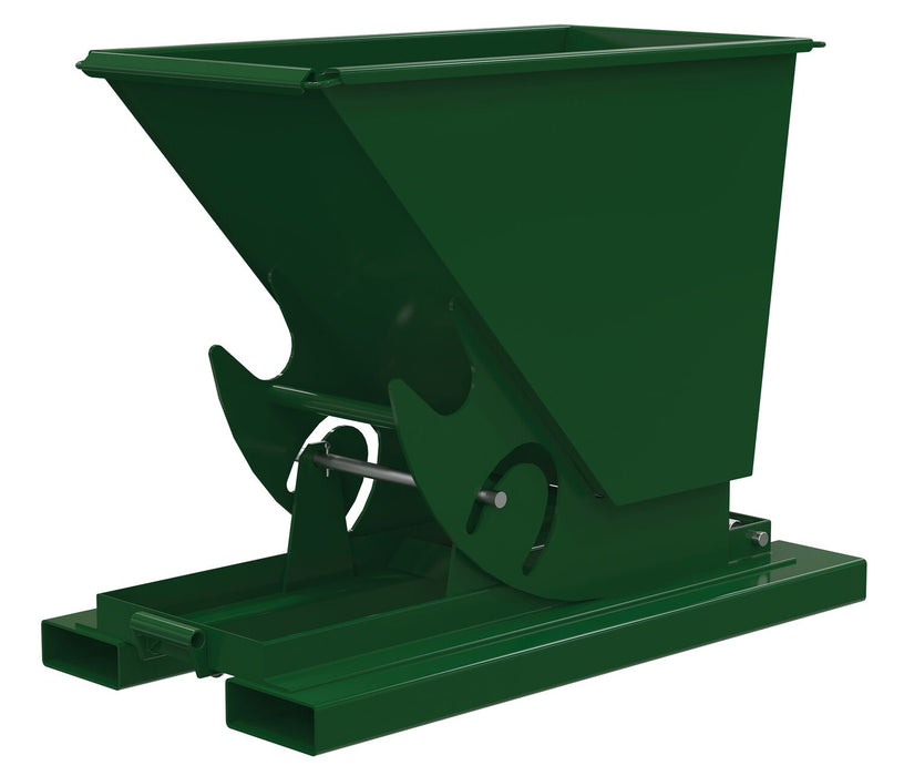 Vestil D-33-HD-NB-GRN-H Steel Heavy Duty No Bump & Dump Hopper 1/3 Cubic Yard 6,000 lb. Capacity Hunter Green