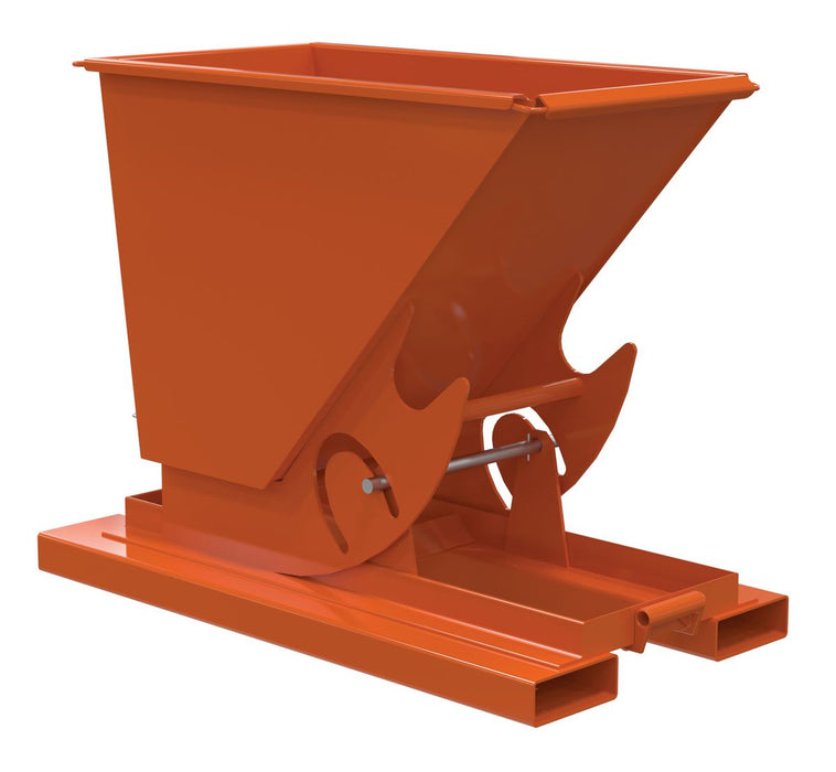 Vestil D-33-HD-NB-ORG-C Steel Heavy Duty No Bump & Dump Hopper 1/3 Cubic Yard 6,000 lb. Capacity Orange