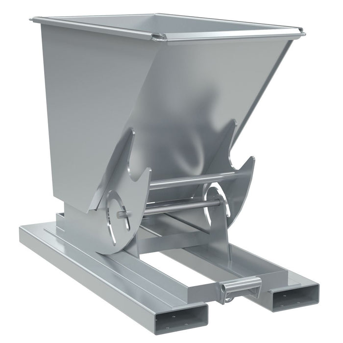 Vestil D-33-HD-NB-SL Steel Heavy Duty No Bump & Dump Hopper 1/3 Cubic Yard 6,000 lb. Capacity Silver