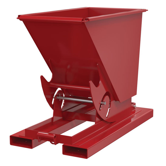 Vestil D-33-HD-NB-SR Steel Heavy Duty No Bump & Dump Hopper 1/3 Cubic Yard 6,000 lb. Capacity Soda Red