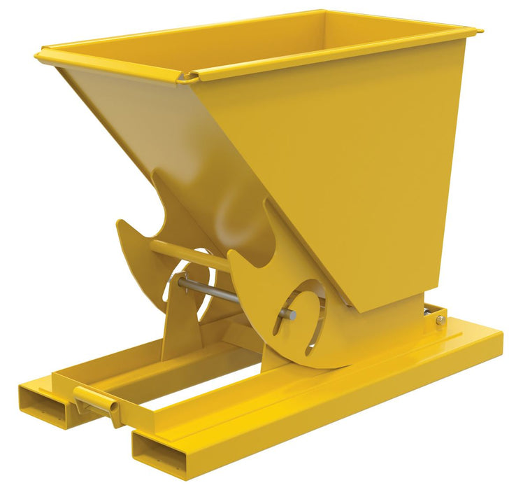 Vestil D-33-HD-NB-YEL Steel Heavy Duty No Bump & Dump Hopper 1/3 Cubic Yard 6,000 lb. Capacity Yellow