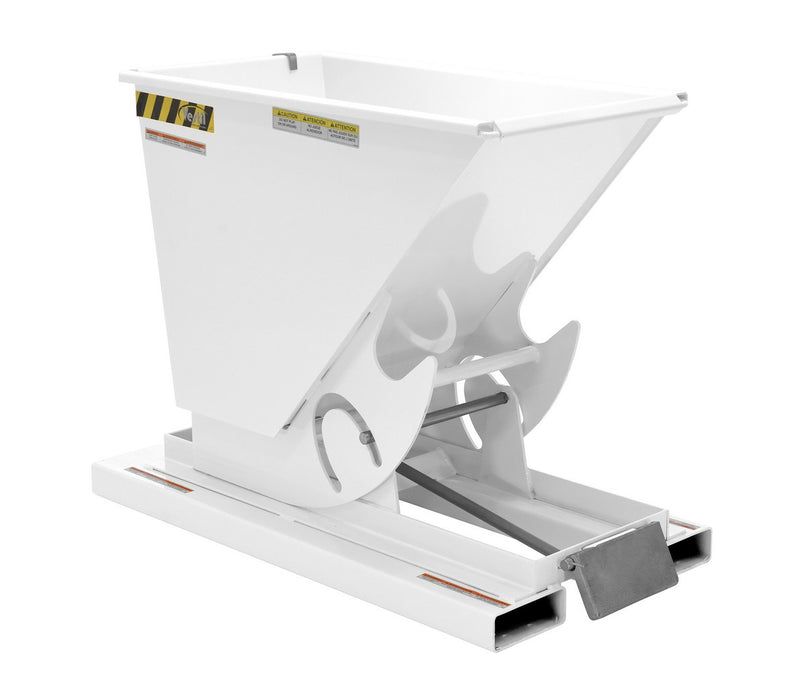 Vestil D-33-HD-WHT Steel Heavy Duty Self Dumping Hopper 1/3 Cubic Yard 6,000 lb. Capacity White