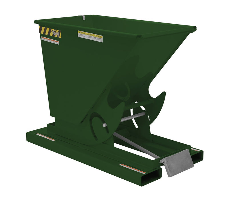Vestil D-33-LD-GRN-H Steel Light Duty Self Dumping Hopper 1/3 Cubic Yard 2,000 lb. Capacity Hunter Green