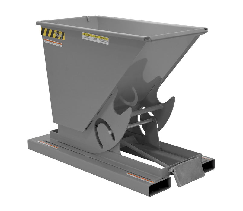 Vestil D-33-LD-GY-SG Steel Light Duty Self Dumping Hopper 1/3 Cubic Yard 2,000 lb. Capacity Battleship Gray