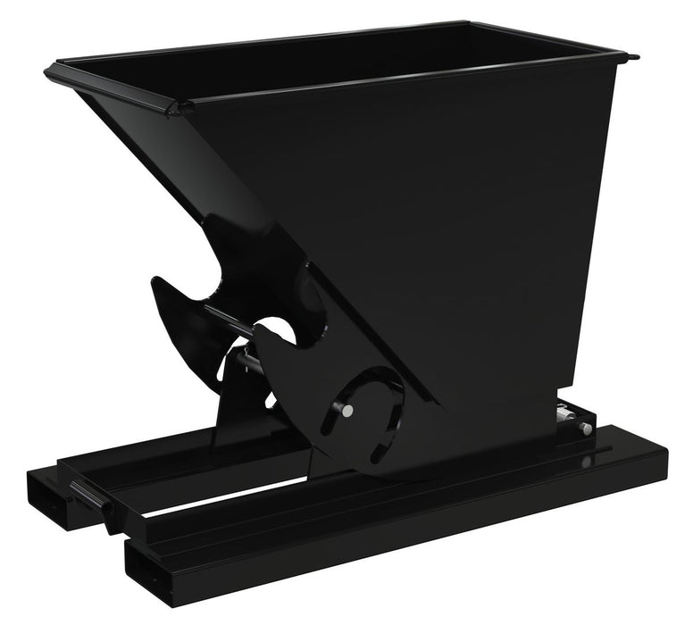 Vestil D-33-LD-NB-BLK-SG Steel Light Duty No Bump & Dump Hopper 1/3 Cubic Yard 2,000 lb. Capacity Semi Gloss Black